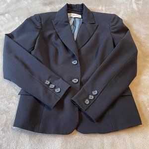 Jones New York Petite Black Two Button Suit Jacket
